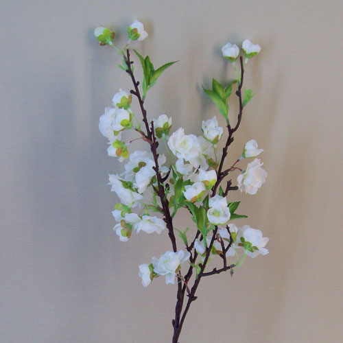 Artificial Cherry Blossom Branch White Short Stem 48cm Artificial Flowers